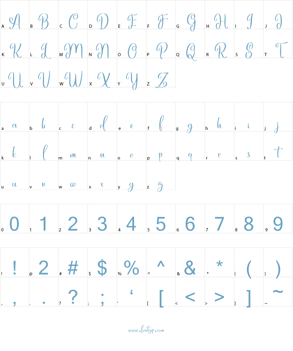 Marlyana Font Character